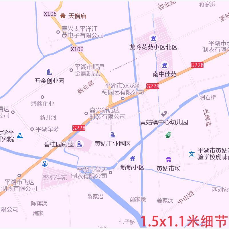 平湖市地图1.5米订制浙江省嘉兴市电子版JPG素材高清色彩图片交通 - 图2