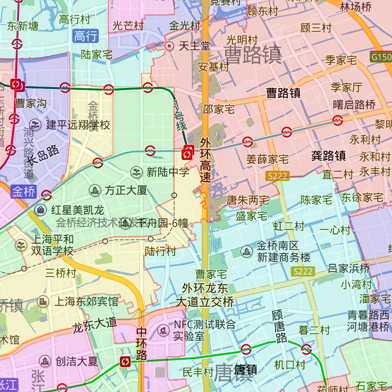 浦东新区地图贴图上海市交通路线行政区划颜色划分高清街道-图1