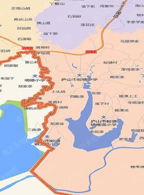 今年新庐山市地图行政交通线路分布防水贴图街道定制城区