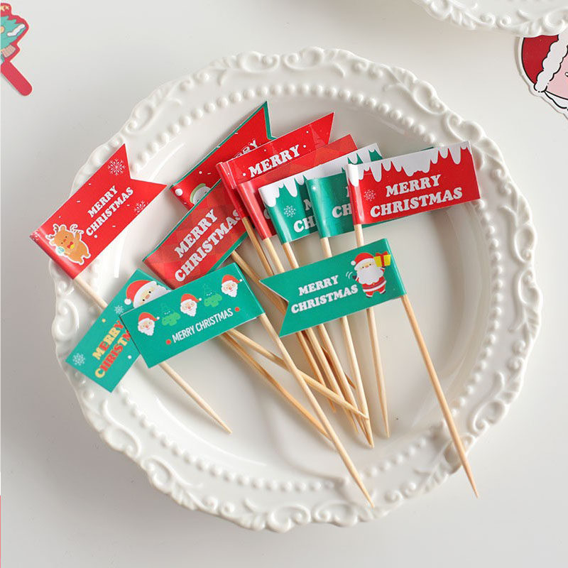 2025圣诞节蛋糕装饰插旗ins风小熊圣诞老人小旗红绿拱门节日插牌,淘宝优惠券,粉丝福利购,淘宝优惠卷