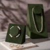 Jewelry display stand, forest green velvet single round bracelet necklace stand, ring tray, jewelry display shooting props