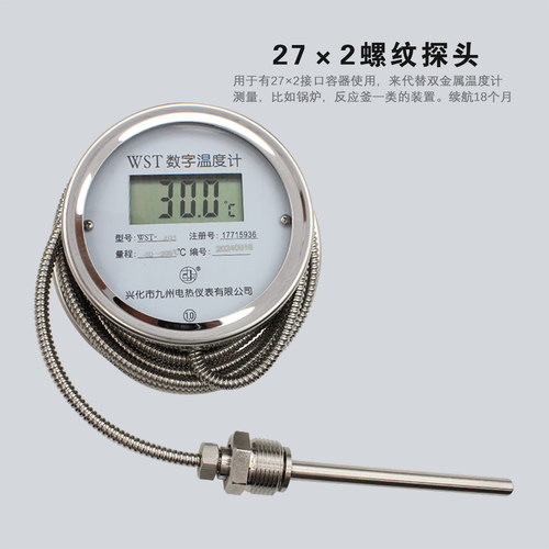 数显温度计WST/DTM491高精度酸碱水温表防水温度表不锈钢测温表 - 图2