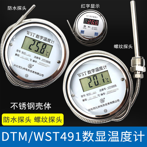数显温度计WST/DTM491高精度酸碱水温表防水温度表不锈钢测温表 - 图0
