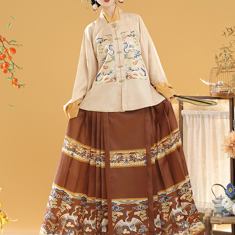 原创汉服女【福泽】明制汉服女提花方领补服短袄半袖马面裙秋冬款,淘宝优惠券,粉丝福利购,淘宝优惠卷