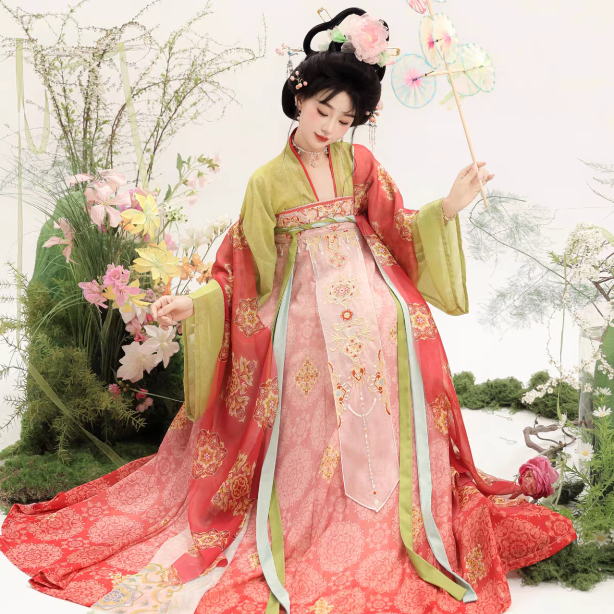 原创汉服女【小桃喜】唐制唐风刺绣对襟衫齐胸襦裙成人套装春秋款,淘宝优惠券,粉丝福利购,淘宝优惠卷