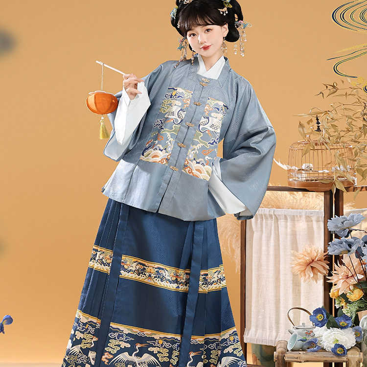 原创汉服女【福泽】明制汉服女提花方领补服短袄半袖马面裙秋冬款,淘宝优惠券,粉丝福利购,淘宝优惠卷