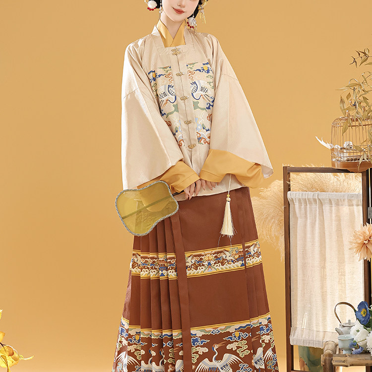 原创汉服女【福泽】明制汉服女提花方领补服短袄半袖马面裙秋冬款,淘宝优惠券,粉丝福利购,淘宝优惠卷