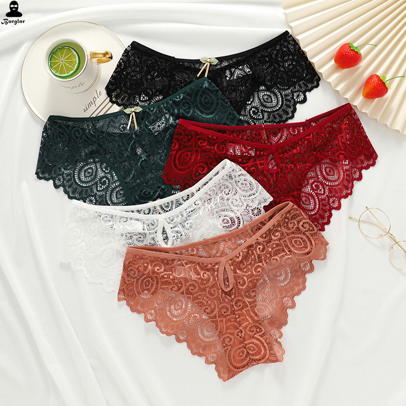 Panties Women Lace Underwear Low-Waist Briefs Hollow Out内裤-图3