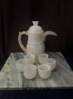中古风复古风巴基斯坦玉石水壶组合摆件样板间客厅茶壶装饰品摆设