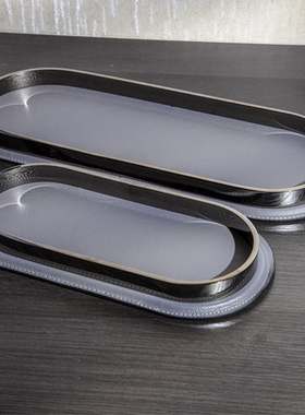 不锈钢皮革简约现代托盘