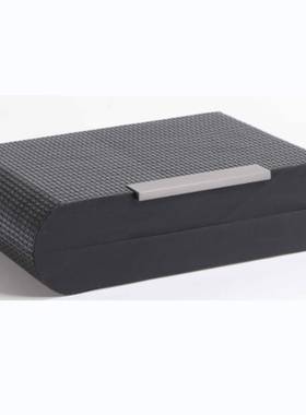 现代轻奢不锈钢皮革收纳盘样板间收纳盒装饰摆件售楼处纸巾盒摆设