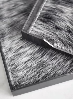 现代轻奢几何金属马毛托盘创意样板间摆件置物收纳桌面茶几装饰品