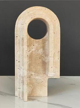 现代极简约轻奢大理石雕刻摆件