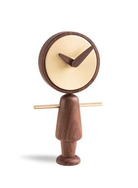 轻奢简约胡桃木创意时钟闹钟样板间床头柜书房办公区钟表装饰摆件