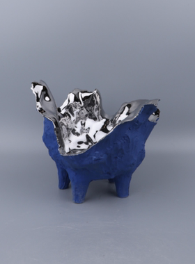 现代简约意式创意陶瓷果盘装饰品样板间茶几台面异形水果盘摆件