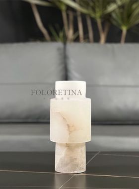 现代轻奢简约西班牙进口云石几何花器样板间售楼处桌面云石花瓶