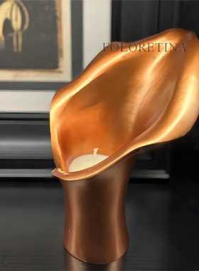 莉莉白客厅烛台铜制氛围感轻奢