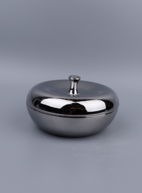 现代简约意式创意陶瓷陀螺手工电镀陶瓷储物罐样板间茶几台面摆件