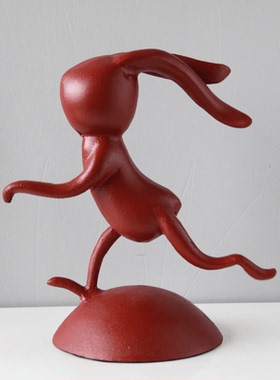 Dnnni奔跑兔子金属摆件