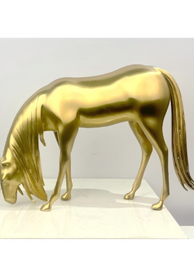 现代轻奢进口纯铜马雕塑摆件样板间售楼处客厅桌面马踏飞燕装饰品