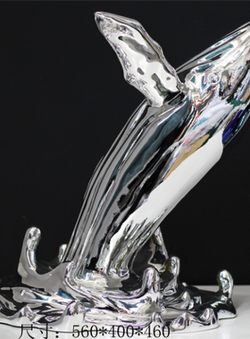 现代极简简约创意鲸鱼树脂摆件样板间售楼处客厅电视柜装饰饰品