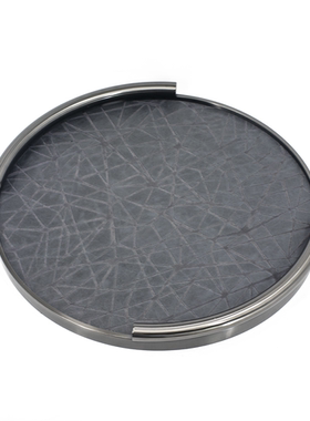 不锈钢皮革轻奢简约客厅托盘