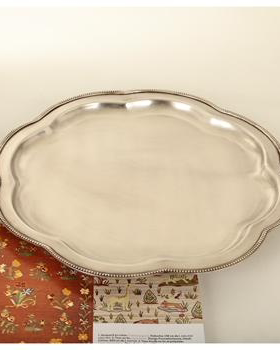 印度进口黄铜装饰盘中古风复古风纯铜果盘样板间售楼处少众黄铜盘