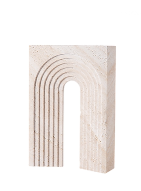 天然岩洞石现代客厅几何创意摆件