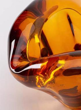 现代简约手工玻璃小果盘烟灰缸样板间客厅小众艺术玻璃雪茄烟灰缸