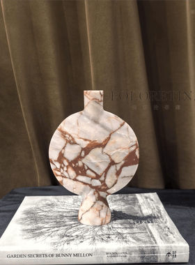 装饰品艺术摆件玄关红花瓶轻奢