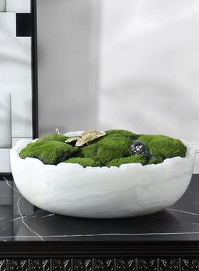 中古风侘寂风天然进口玉石异形果盘样板间茶几台面高级石材收纳盘