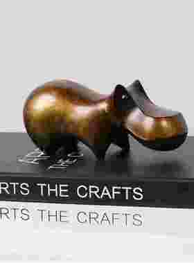 中古风金属荷马创意动物摆件样板间售楼处桌面松鼠装饰品创意摆设