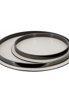 不锈钢皮革现代简约客厅托盘