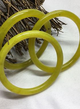 手镯黄金玉细圆条叮当岫岩水墨