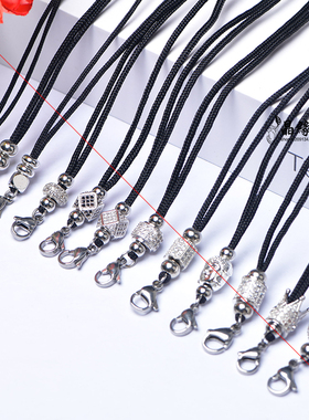 新品泰国佛链子镶钻佛牌绳吊坠绳水晶玉石黄金挂绳配饰项链女式