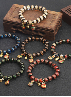 弹幕情侣款琉璃珠五彩多宝吞金兽