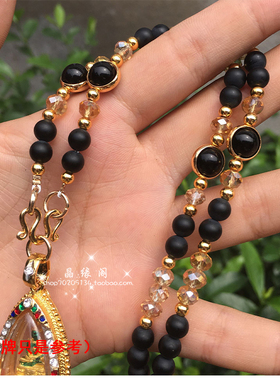泰国黑玛瑙配饰佛珠项链