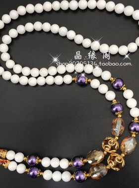 白车区水晶仿紫珍珠泰国佛牌链子泰国佛牌专用项链毛衣链男女款