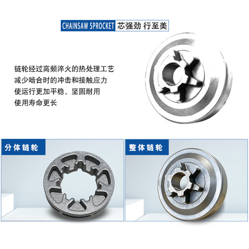 45/58伐木油锯链轮325链条轮整体分体格力博电锯链轮被动盘传动轮 - 图1