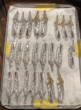 正品GODSUNS羽毛银饰吊坠