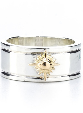 日本制正品手工银饰太阳神戒指