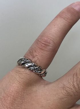 日本制正品银戒指螺旋唐草纯银