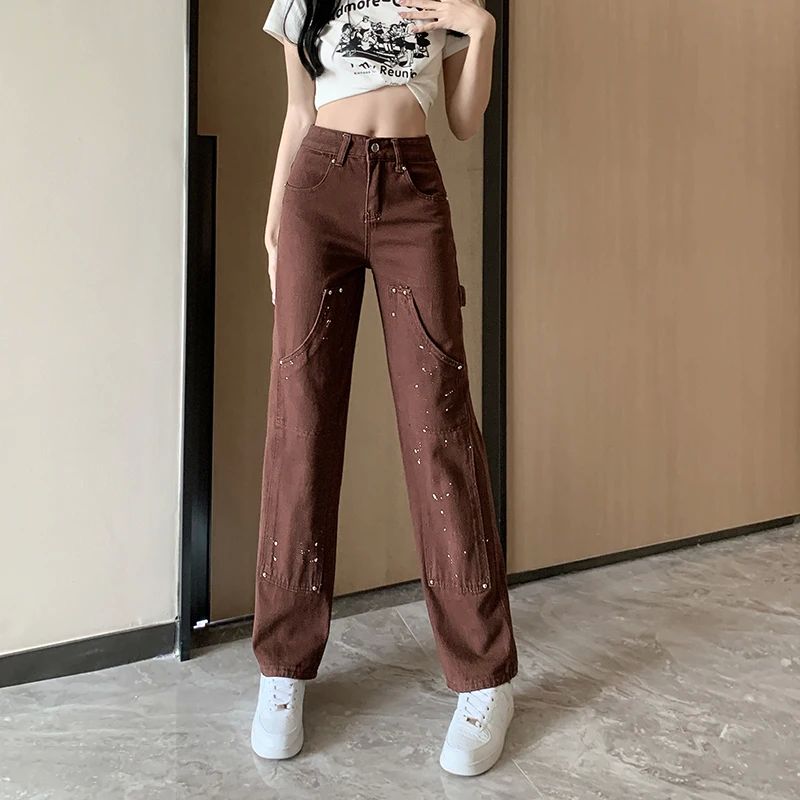 ILARES Baggy Jeans Woman Wide Pants Cowboy Pants for Women C - 图2