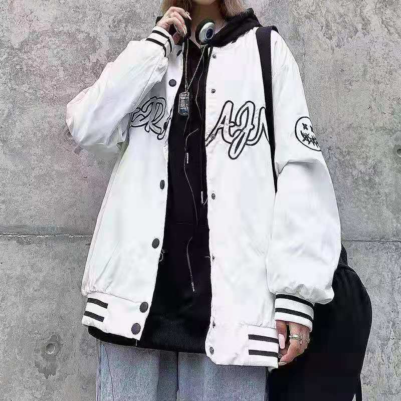 Deeptown Korean Fashion Harajuku Baseball Jacket Women Overs - 图2