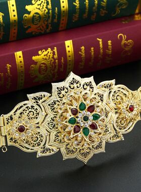 Sunspicems Gold Color Moroccan Caftan Belt For Women Dress W