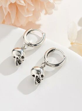 REETI 925 Sterling Silver Earrings skull drop Earring Creati