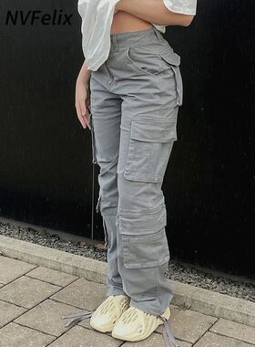 Nvfelix Vintage Cargo Pants  Baggy Jeans Women Fashion 90s S