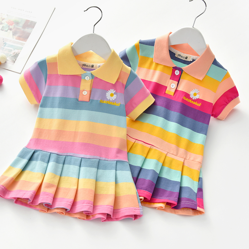 Unicon Children Dress Spring Summer Turn-Down Collar Kids Cl-图2