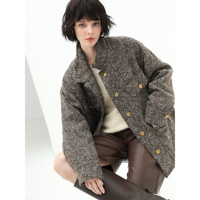 COCOBELLA sequin floral yarn raw edge jacket