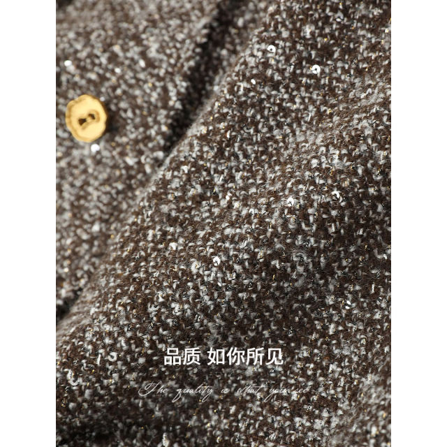 COCOBELLA sequin floral yarn raw edge jacket